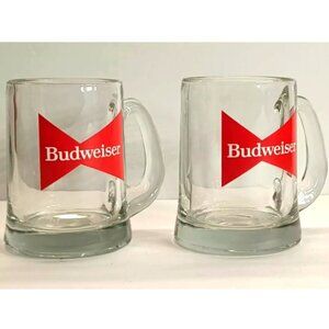 Vintage Budweiser Glass Beer Steins
